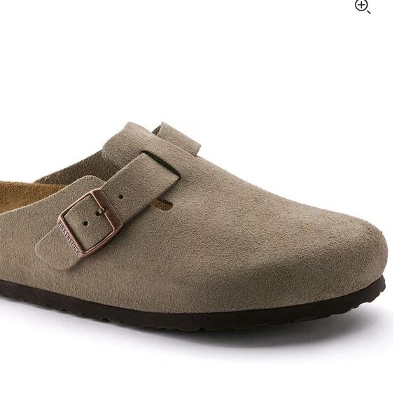 Birkenstock Boston Soft Footed Taupe Suede Mule Clog - size 39 - Picture 11 of 13